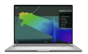 Laptop showing Absolute Ocean with a Pipeline Survey