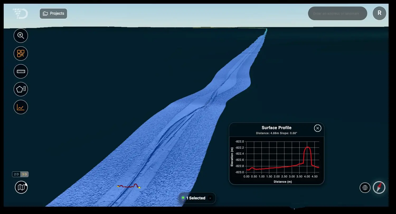 Example of a pipeline survey in Absolute Ocean